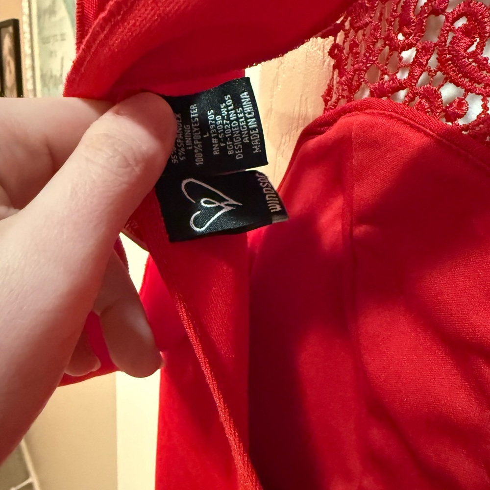 NWOT Windsor Lace Red Midi Dress - Picture 7 of 7